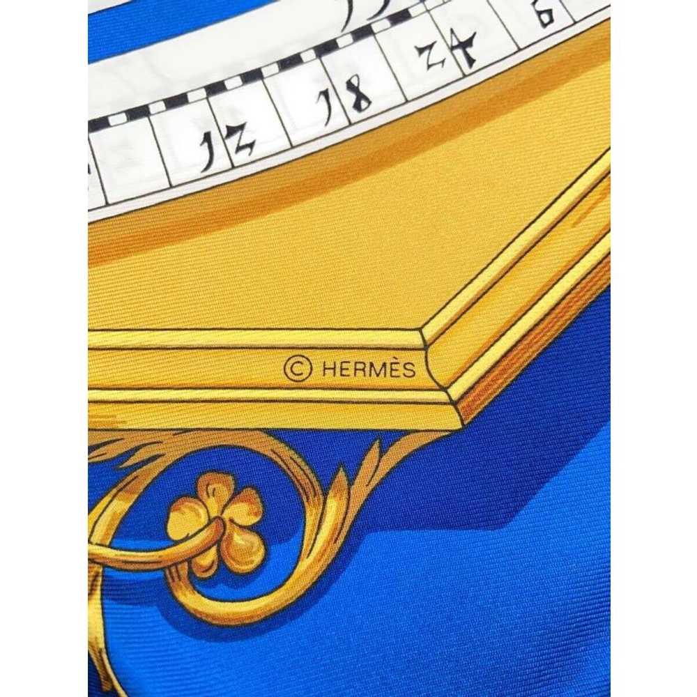 Hermes Scarf CARRES90 Dies Et Hore Silk Blue - image 3