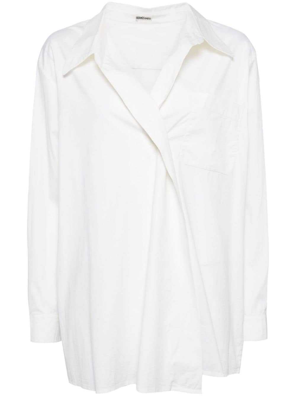 Hermès Pre-Owned 1990-2000s draped shirt - Neutra… - image 1