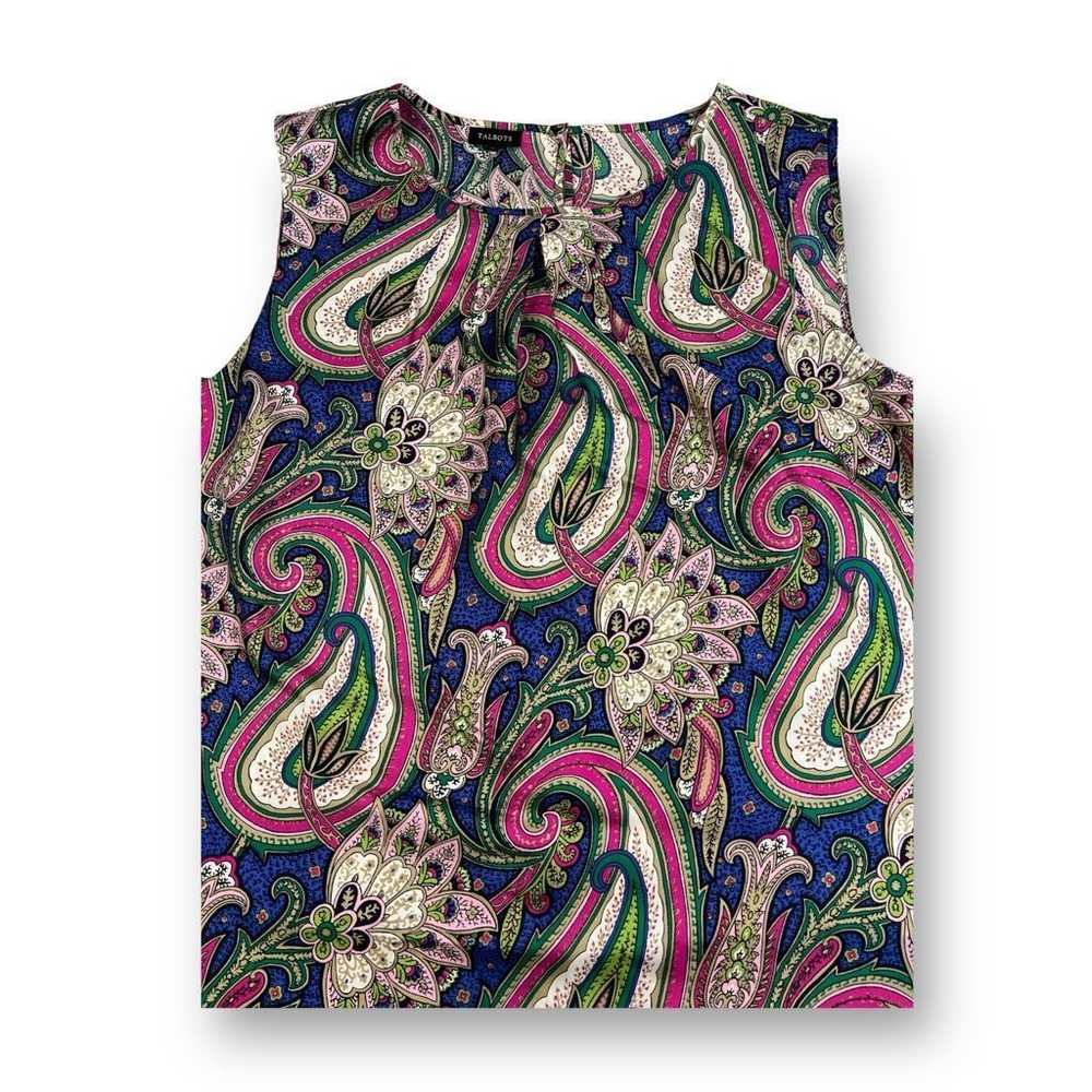 Other Talbots Paisley 100% Silk Sleeveless Blouse… - image 4