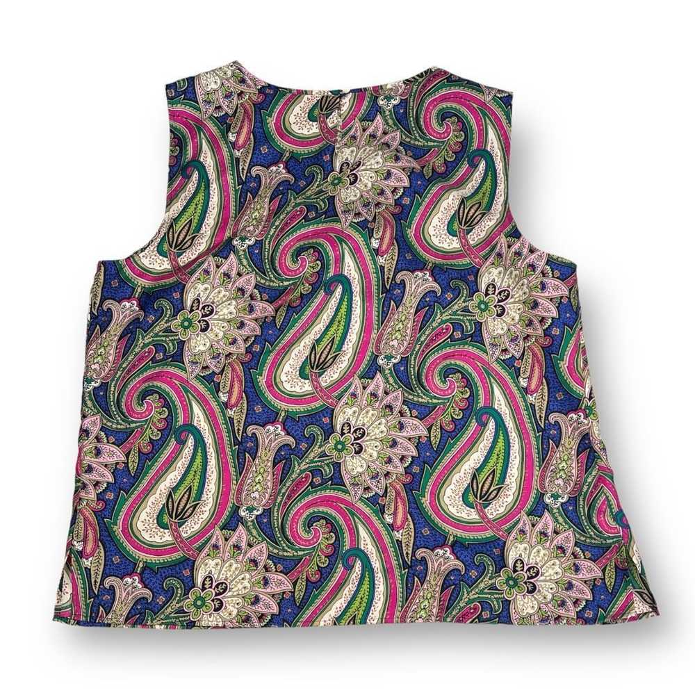 Other Talbots Paisley 100% Silk Sleeveless Blouse… - image 6