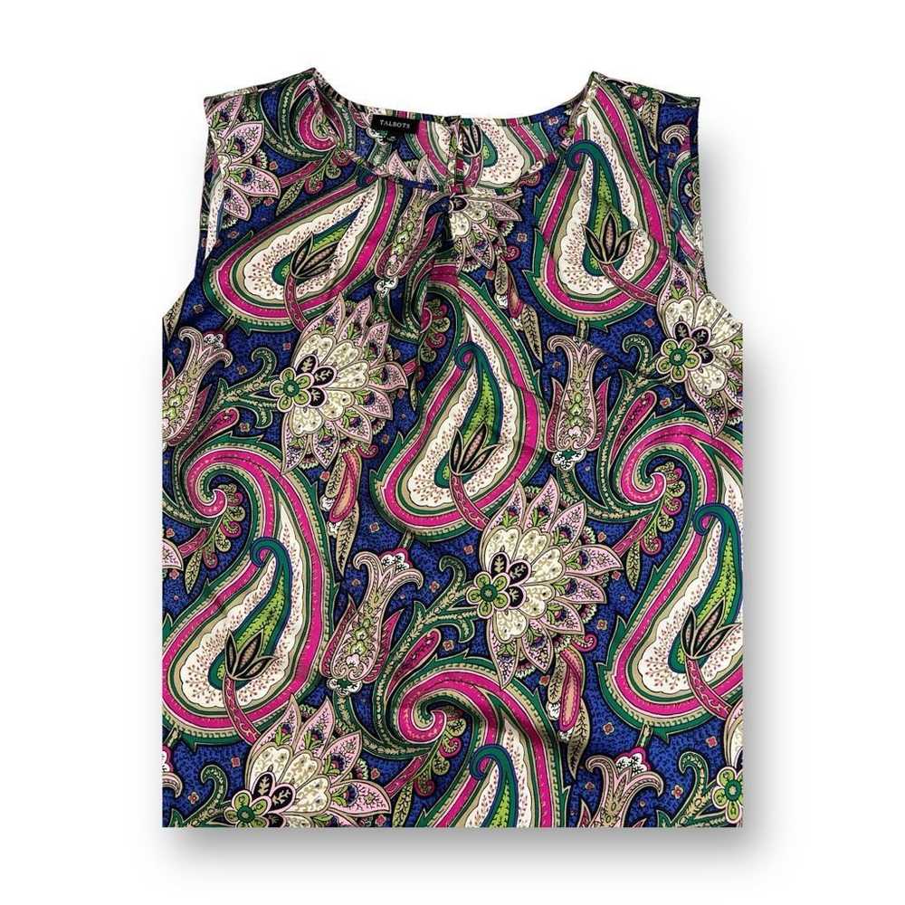 Other Talbots Paisley 100% Silk Sleeveless Blouse… - image 7