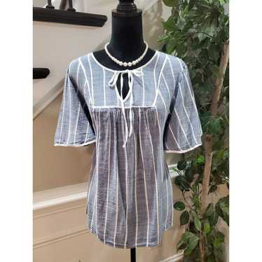 Other Lane Bryant Striped V Neck Drawstring Top B… - image 1