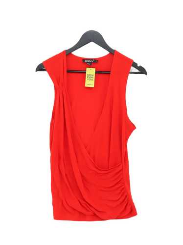 DKNY Women's Top L Red 100% Silk Sleeveless V-Nec… - image 1