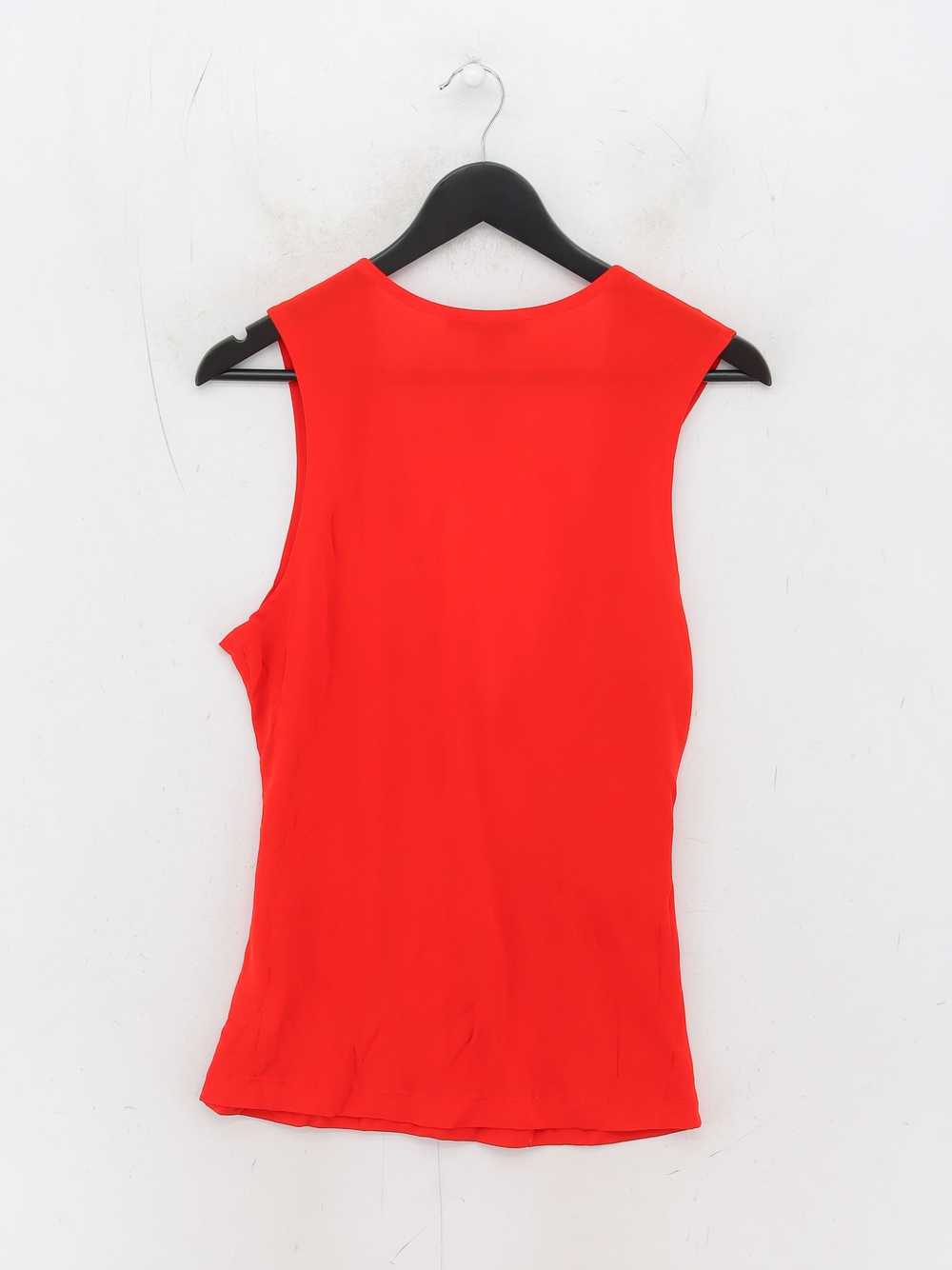 DKNY Women's Top L Red 100% Silk Sleeveless V-Nec… - image 2