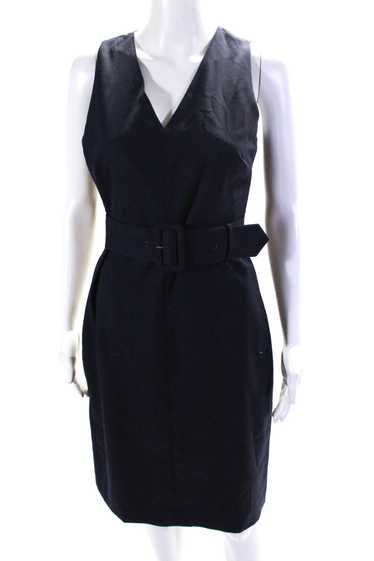 J Crew Womens Belted V Neck Sleeveless Sheath Dre… - image 1