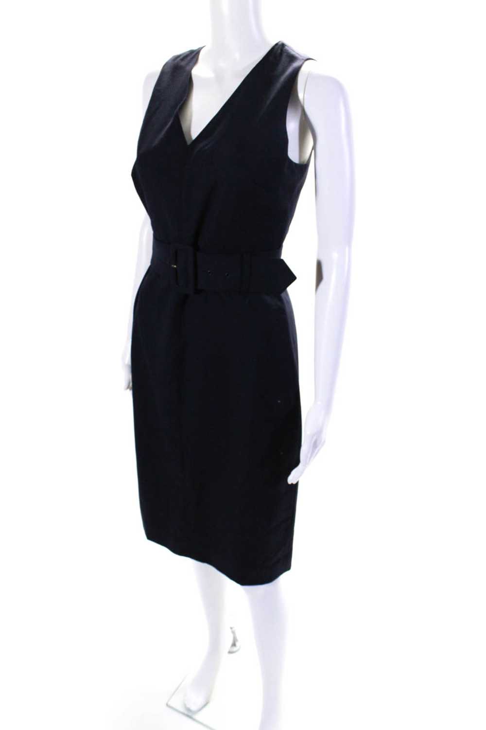 J Crew Womens Belted V Neck Sleeveless Sheath Dre… - image 2