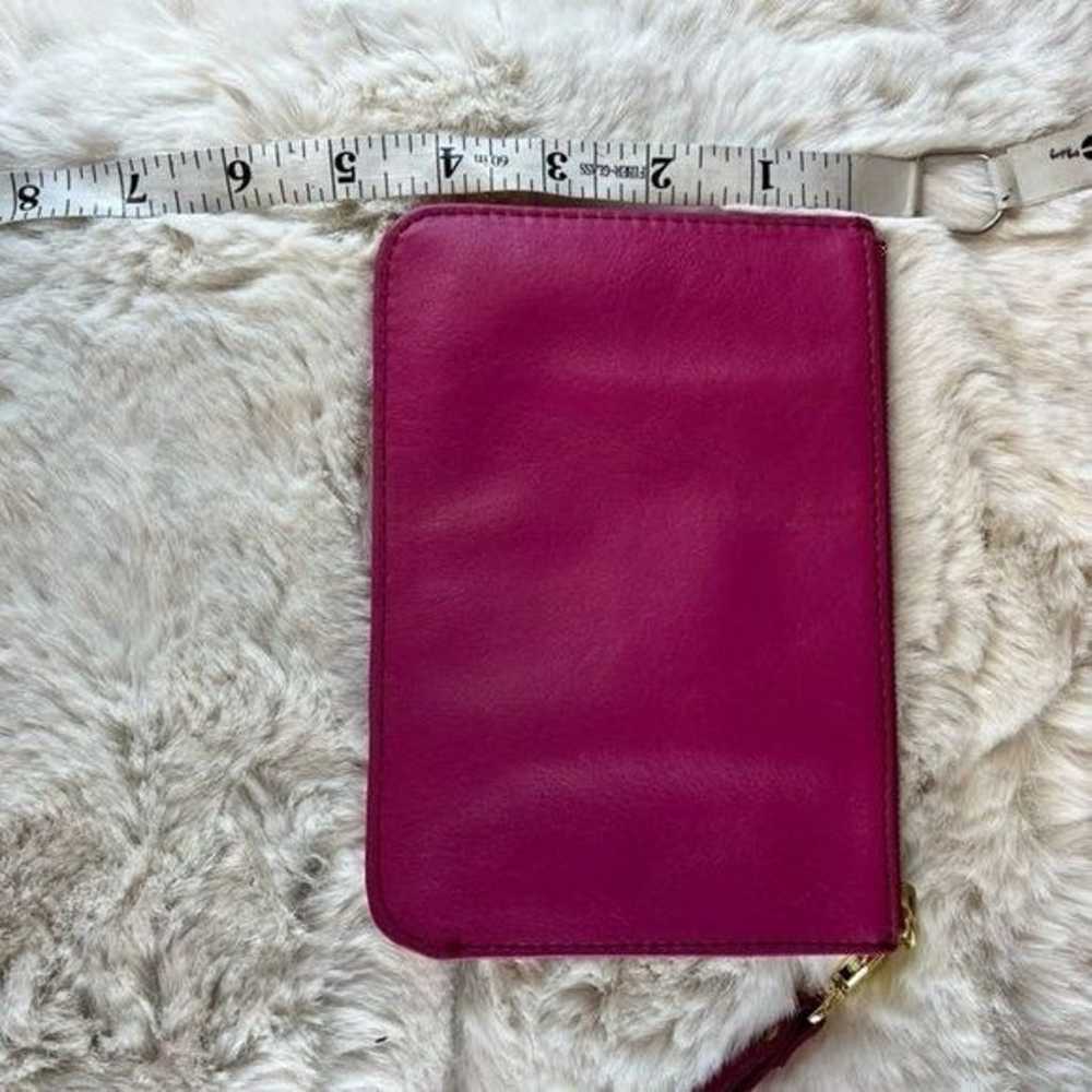 Fossil Large Zip Close Fuchsia Leather Wristlet W… - image 4