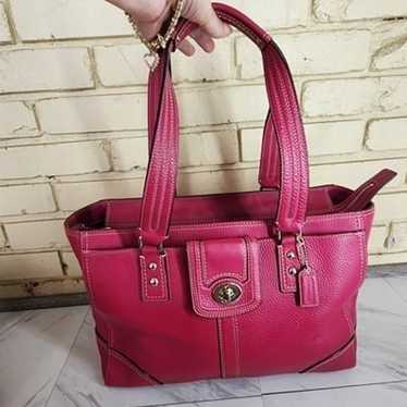 Like New Rare Coach Hampton Fuschia Leather Shoul… - image 1