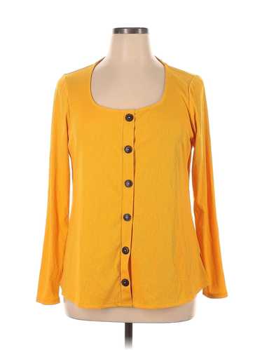 Lane Bryant Women Yellow Cardigan 14 Plus