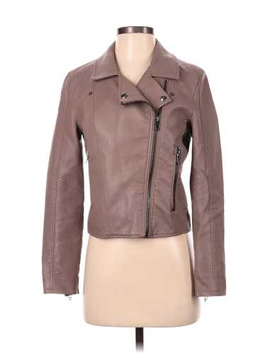 Blank NYC Women Brown Faux Leather Jacket XS