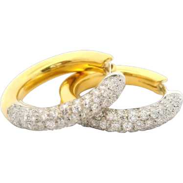 Leo Pizzo 18k Two Tone Gold 1.60ctw Pave Set Diam… - image 1