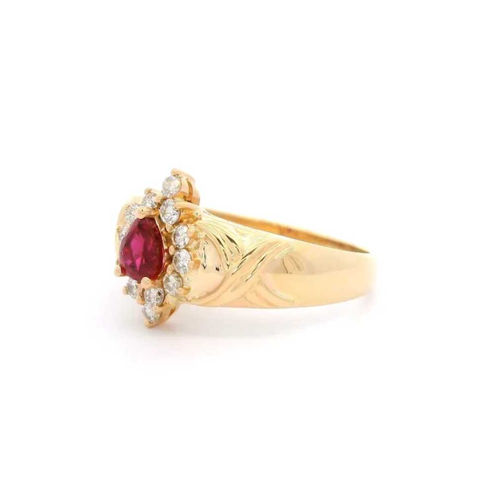 14k Yellow Gold 0.74ctw High Quality Ruby & Diamo… - image 2