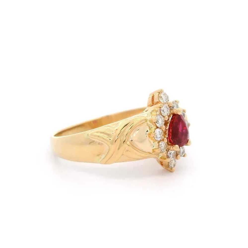 14k Yellow Gold 0.74ctw High Quality Ruby & Diamo… - image 3