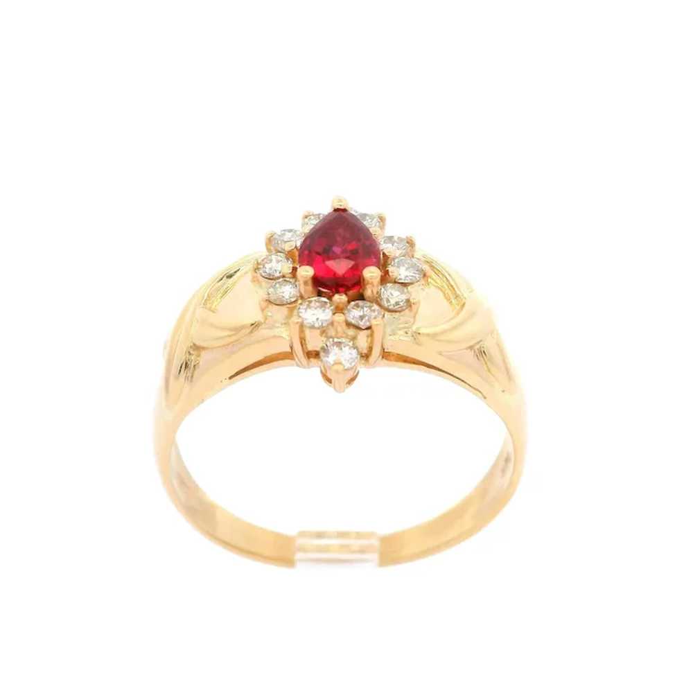 14k Yellow Gold 0.74ctw High Quality Ruby & Diamo… - image 4