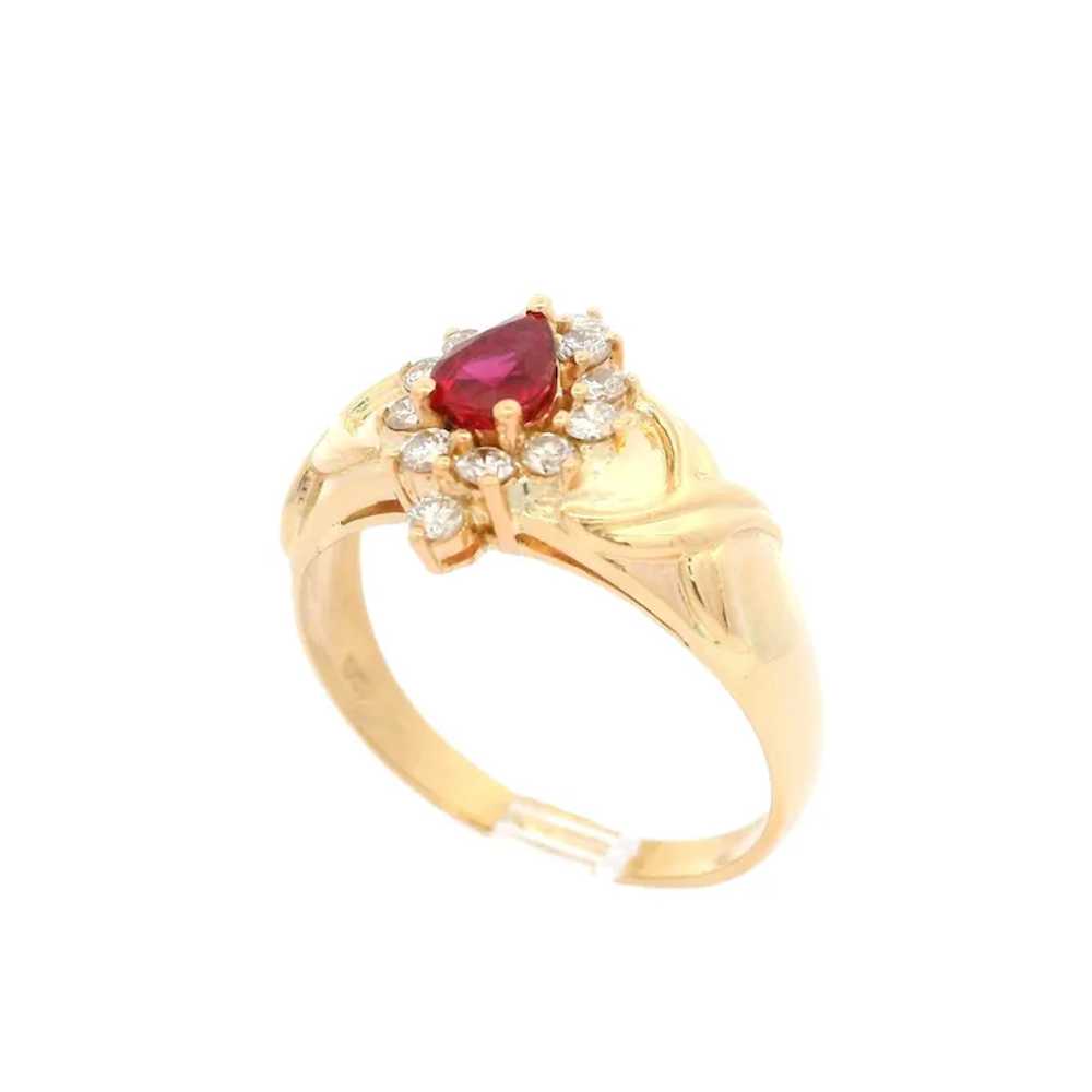 14k Yellow Gold 0.74ctw High Quality Ruby & Diamo… - image 5