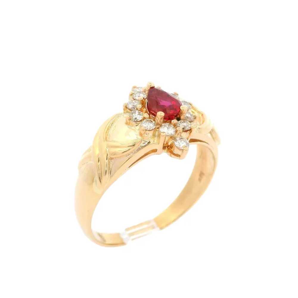 14k Yellow Gold 0.74ctw High Quality Ruby & Diamo… - image 6