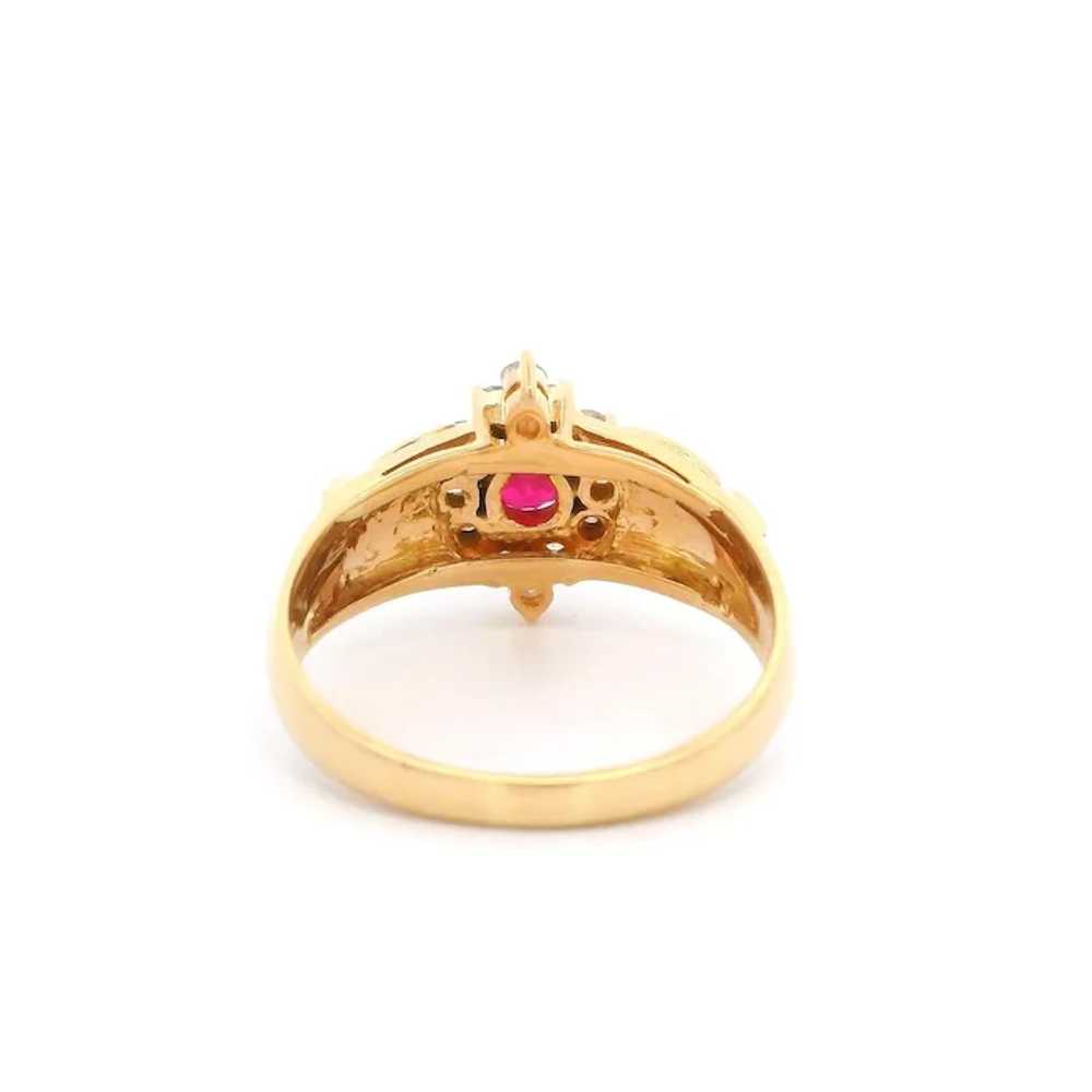 14k Yellow Gold 0.74ctw High Quality Ruby & Diamo… - image 7