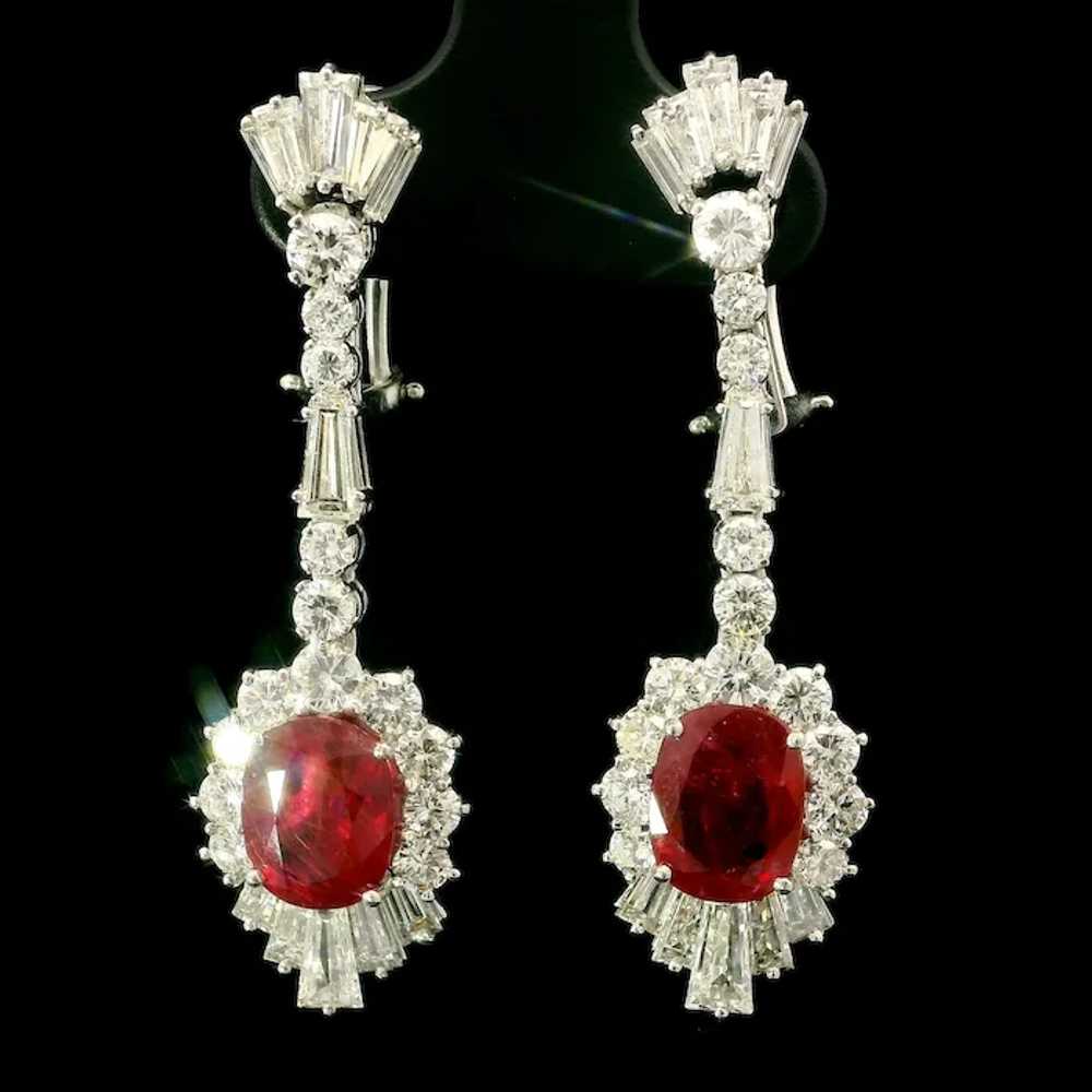 Vintage Elegant Platinum 8.15ctw GIA Ruby & Diamo… - image 2