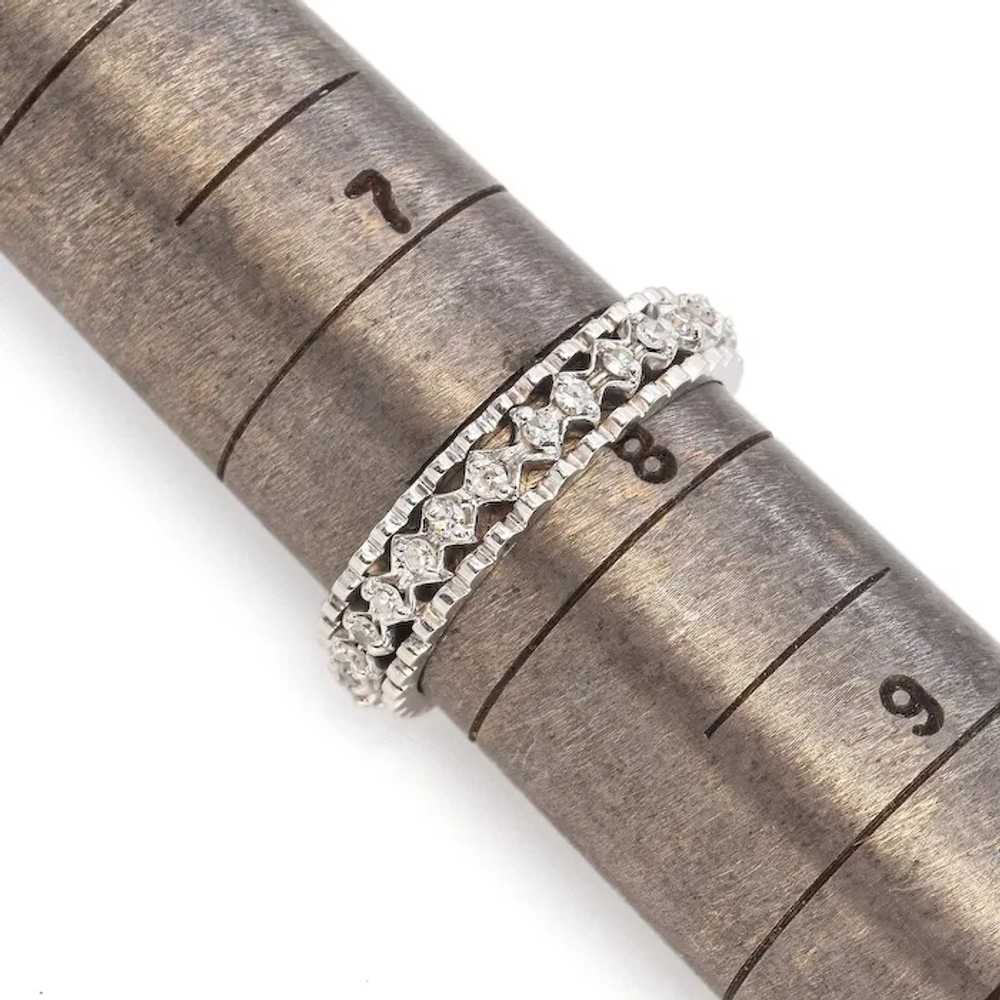 Vintage 14K White Gold Diamond Eternity Band - image 6