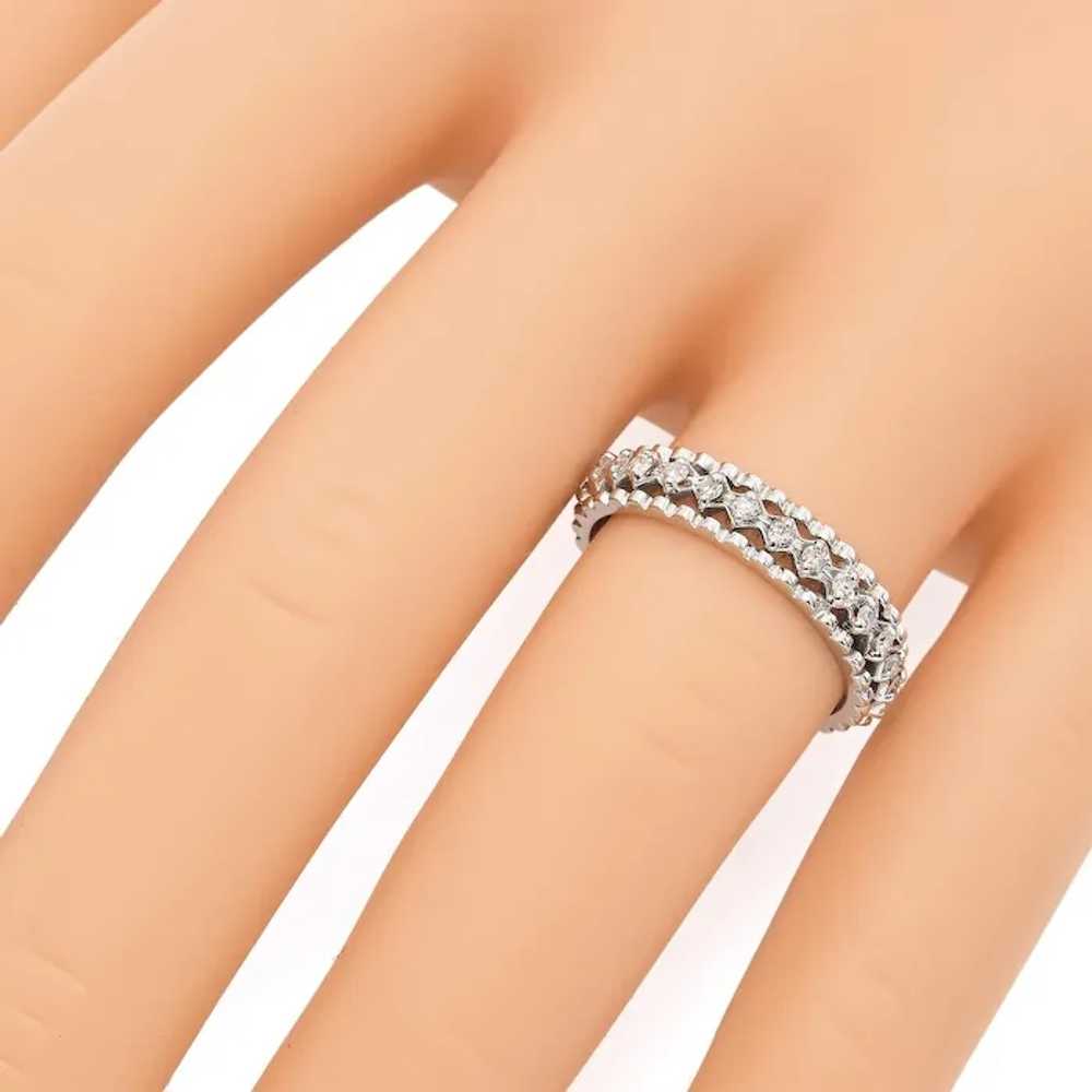 Vintage 14K White Gold Diamond Eternity Band - image 7