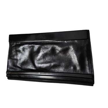 Vintage Black Leather Bloomingdale Made Italy Clu… - image 1