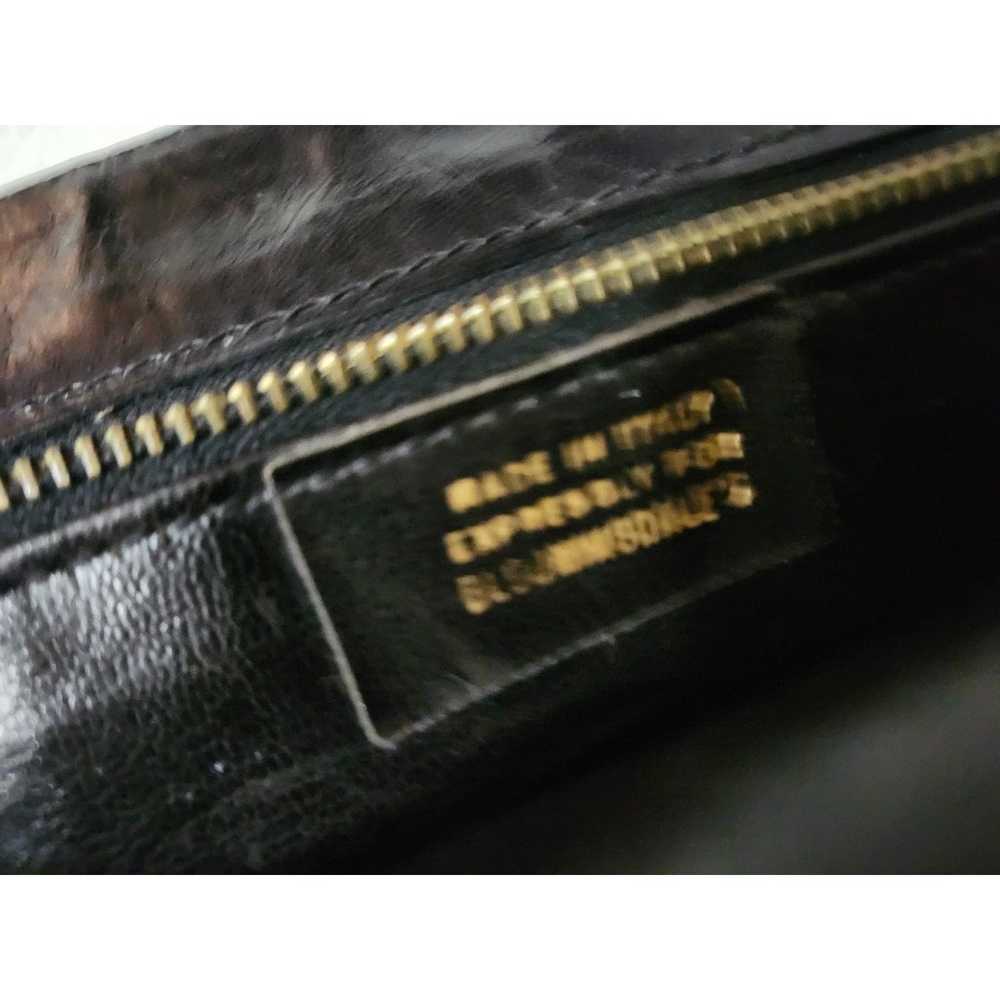 Vintage Black Leather Bloomingdale Made Italy Clu… - image 5