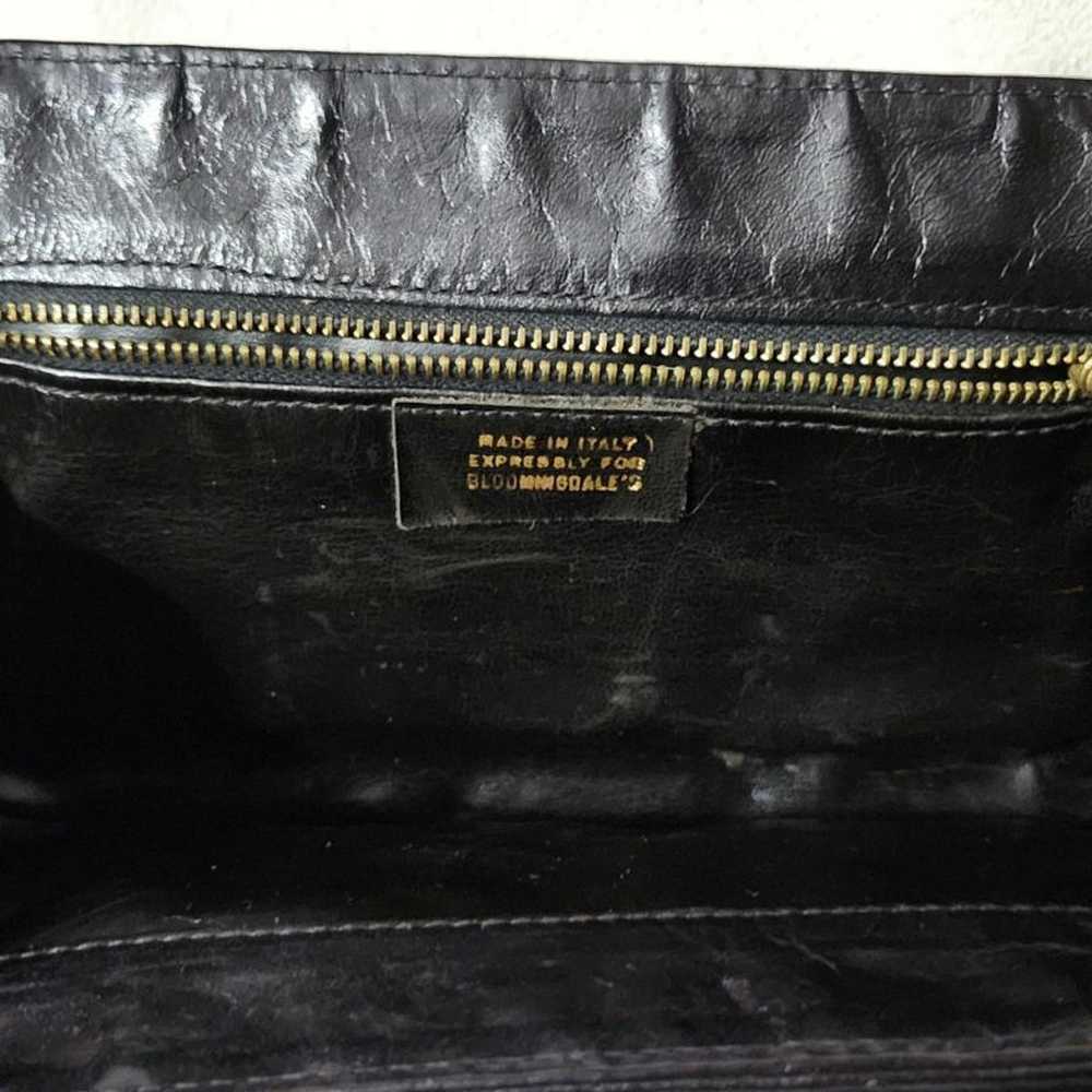 Vintage Black Leather Bloomingdale Made Italy Clu… - image 9