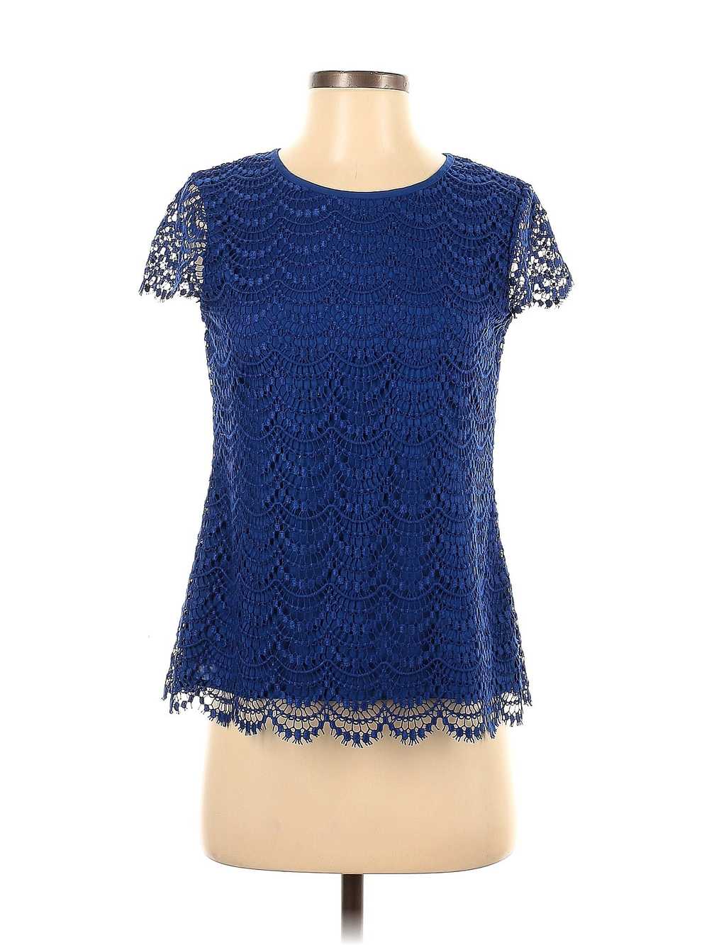 Banana Republic Women Blue Short Sleeve Top 00 Pe… - image 1