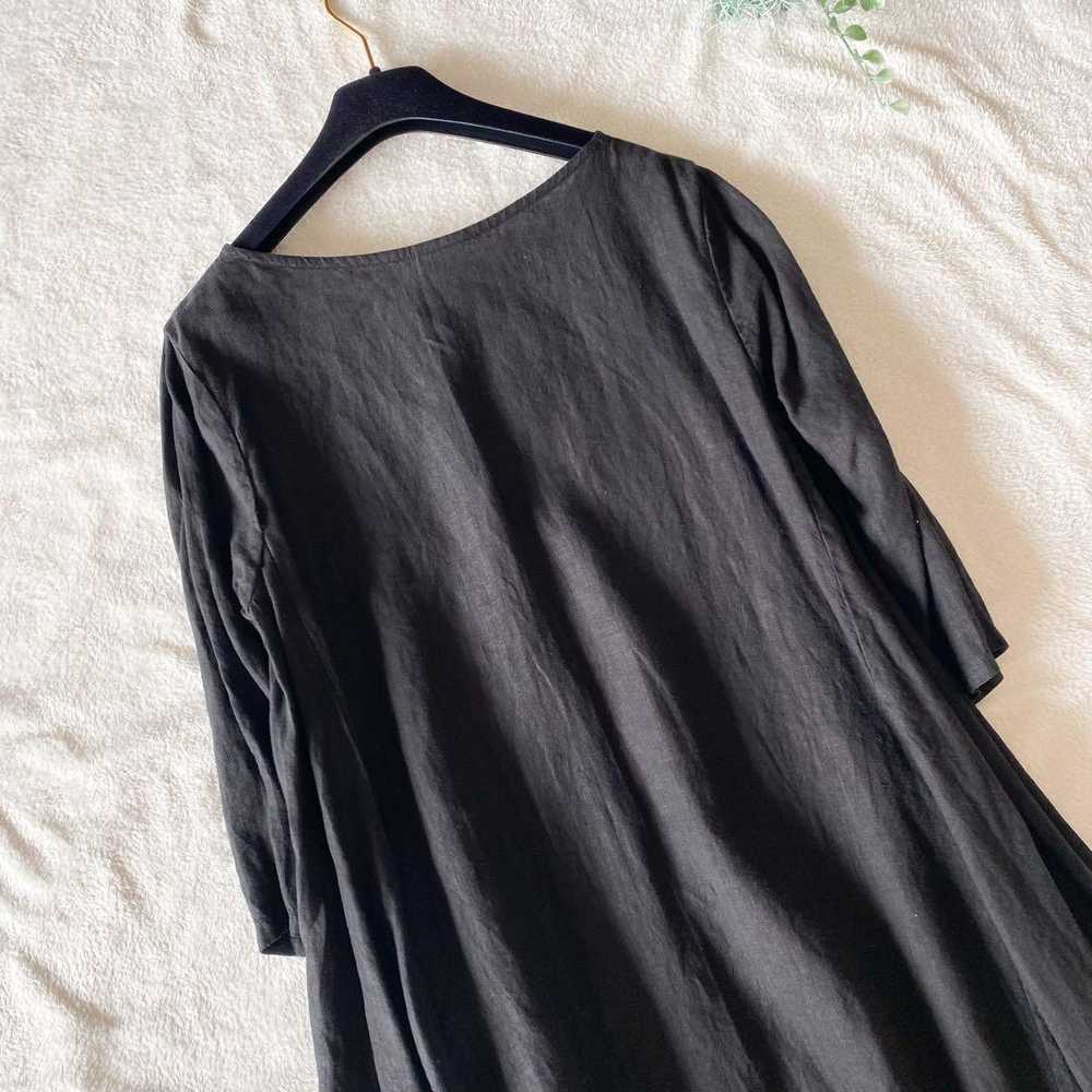 Veritecoeur Linen Dress Black - image 5