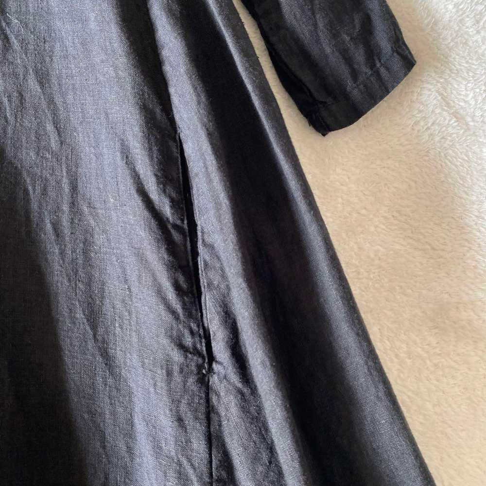 Veritecoeur Linen Dress Black - image 7