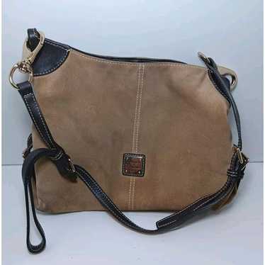 Dooney Bourke Brown Leather Suede Crossbody Bag A… - image 1