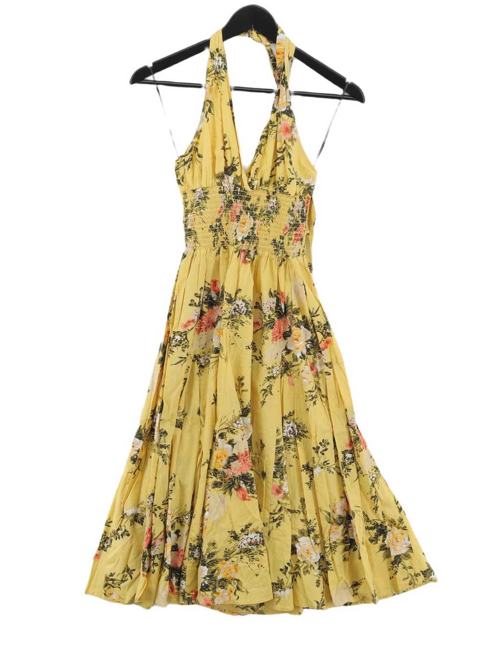 Joe Browns Women's Midi Dress UK 10 Yellow 100% C… - image 1