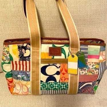 Coach Hampton Weekend Patchwork Shoulder Bag  Vint