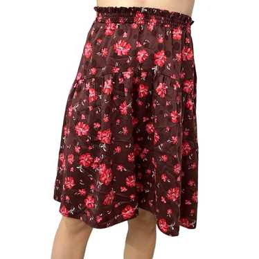 Draper James Skirt Waterfall Floral Pink Maroon M… - image 1