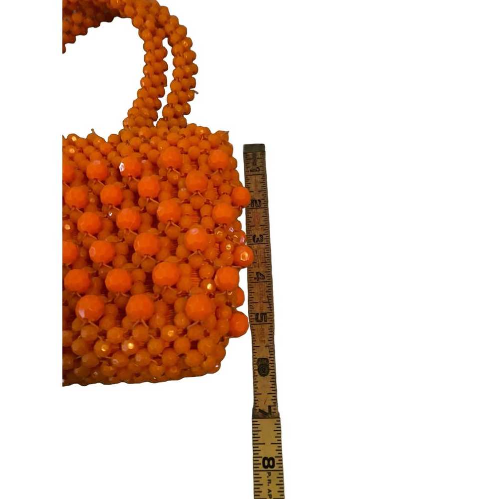 Vintage 1960s Orange Beaded Handbag Purse Made in… - image 4