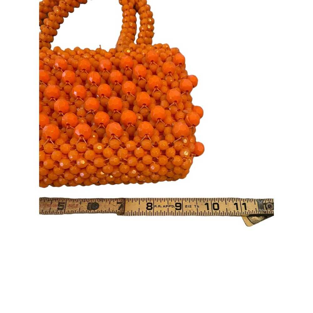 Vintage 1960s Orange Beaded Handbag Purse Made in… - image 5