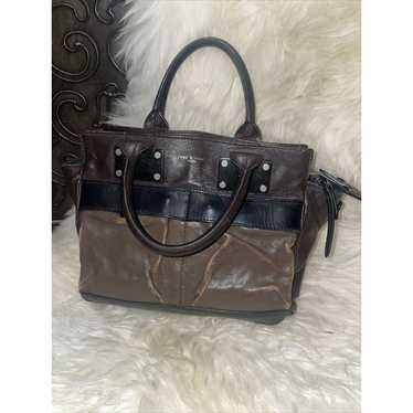 Rag and Bone Small Leather Brown and Black Tote /… - image 1