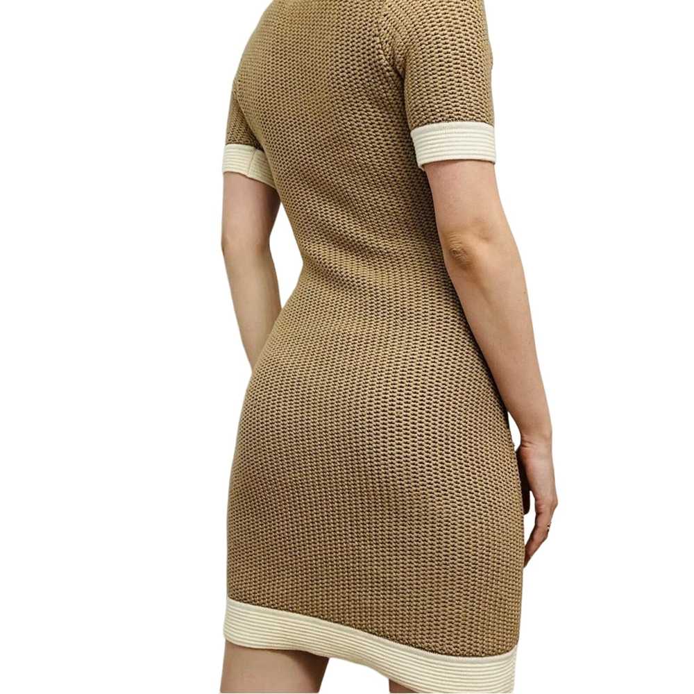 Vintage Sweater Dress Mini Knit Fitted Bodycon Ne… - image 2