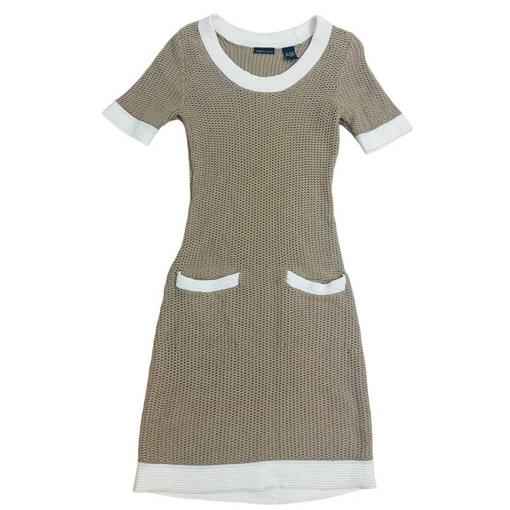 Vintage Sweater Dress Mini Knit Fitted Bodycon Ne… - image 3