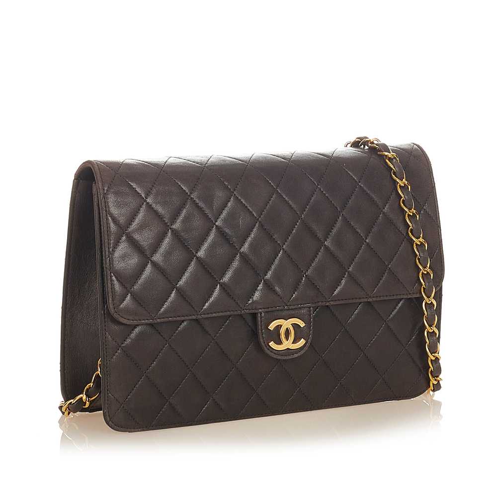 Black Chanel Old Medium Lambskin CC Single Flap b… - image 2