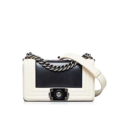 Black Chanel Small Bicolor Boy Crossbody Bag