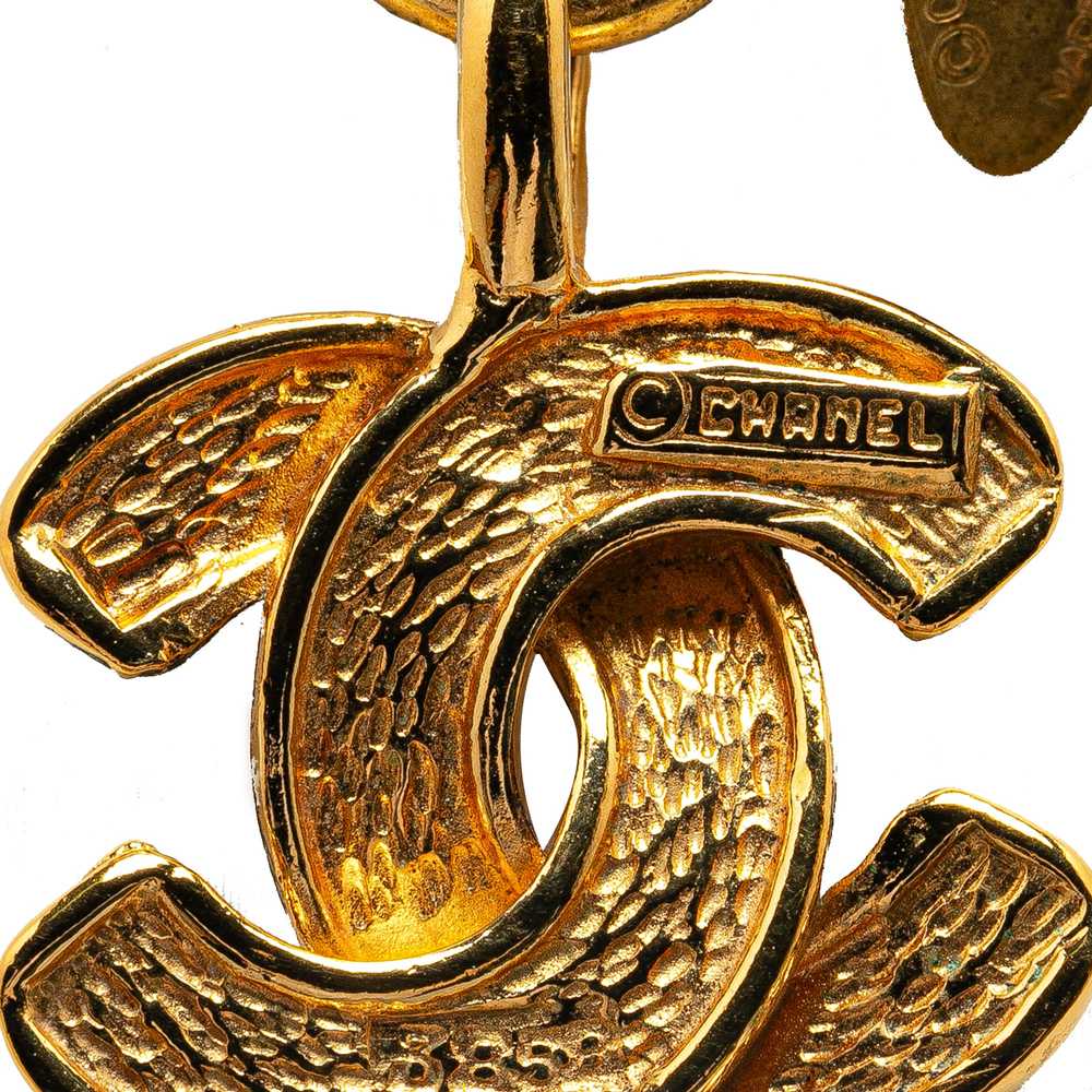 Gold Chanel Gold Plated CC Quilted Pendant Neckla… - image 4