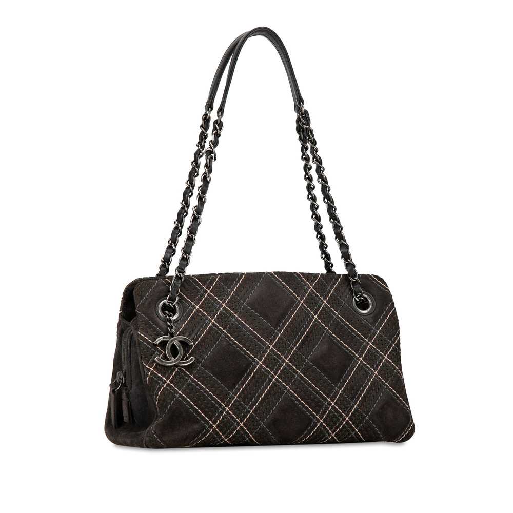 Gray Chanel Suede Paris-Edinburgh Saltire Shoulde… - image 2