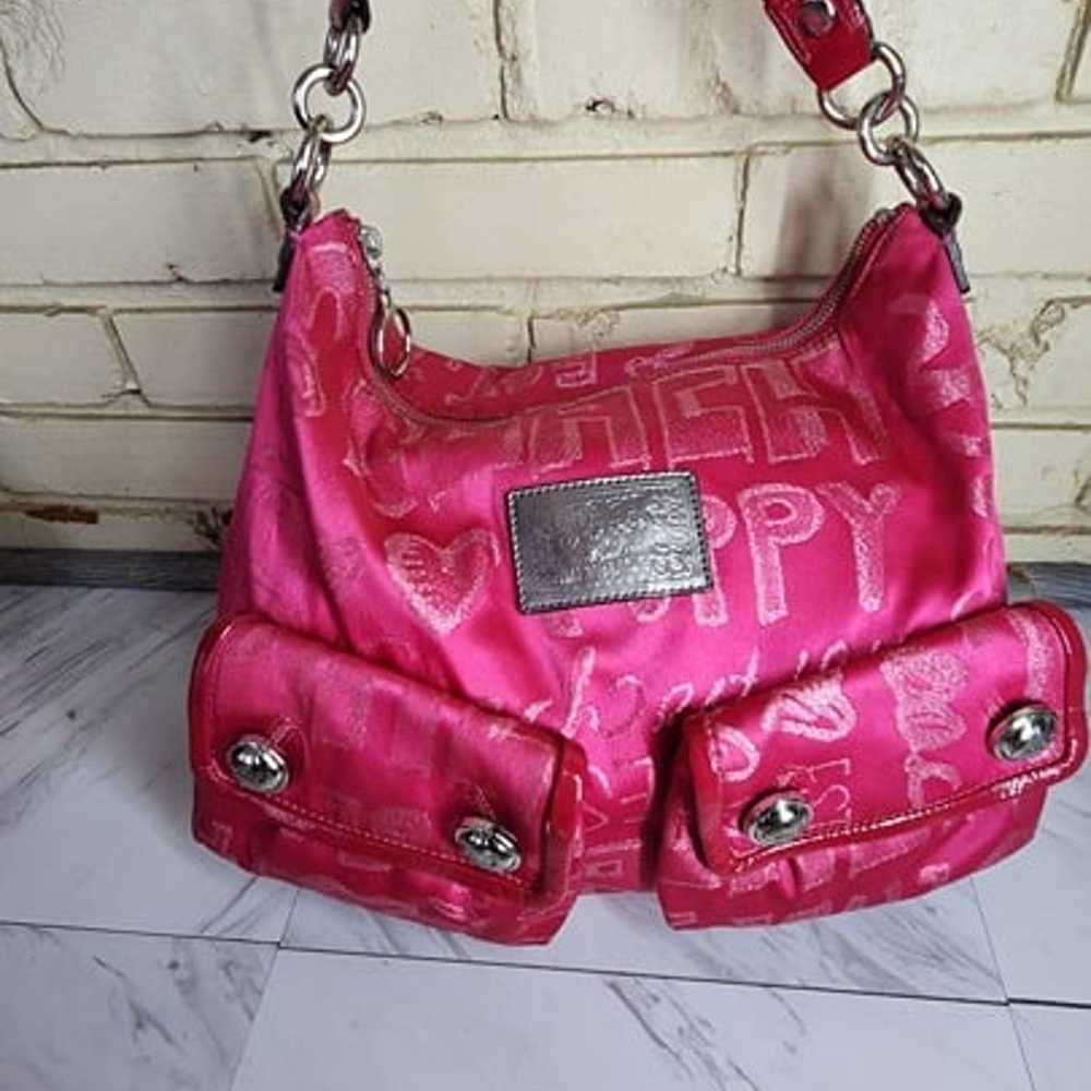 Euc Rare Rare Coach Poppy Storypatch Pink Shoulde… - image 1