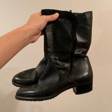 Vintage Rosetta Genuine Leather Black Boots - image 1