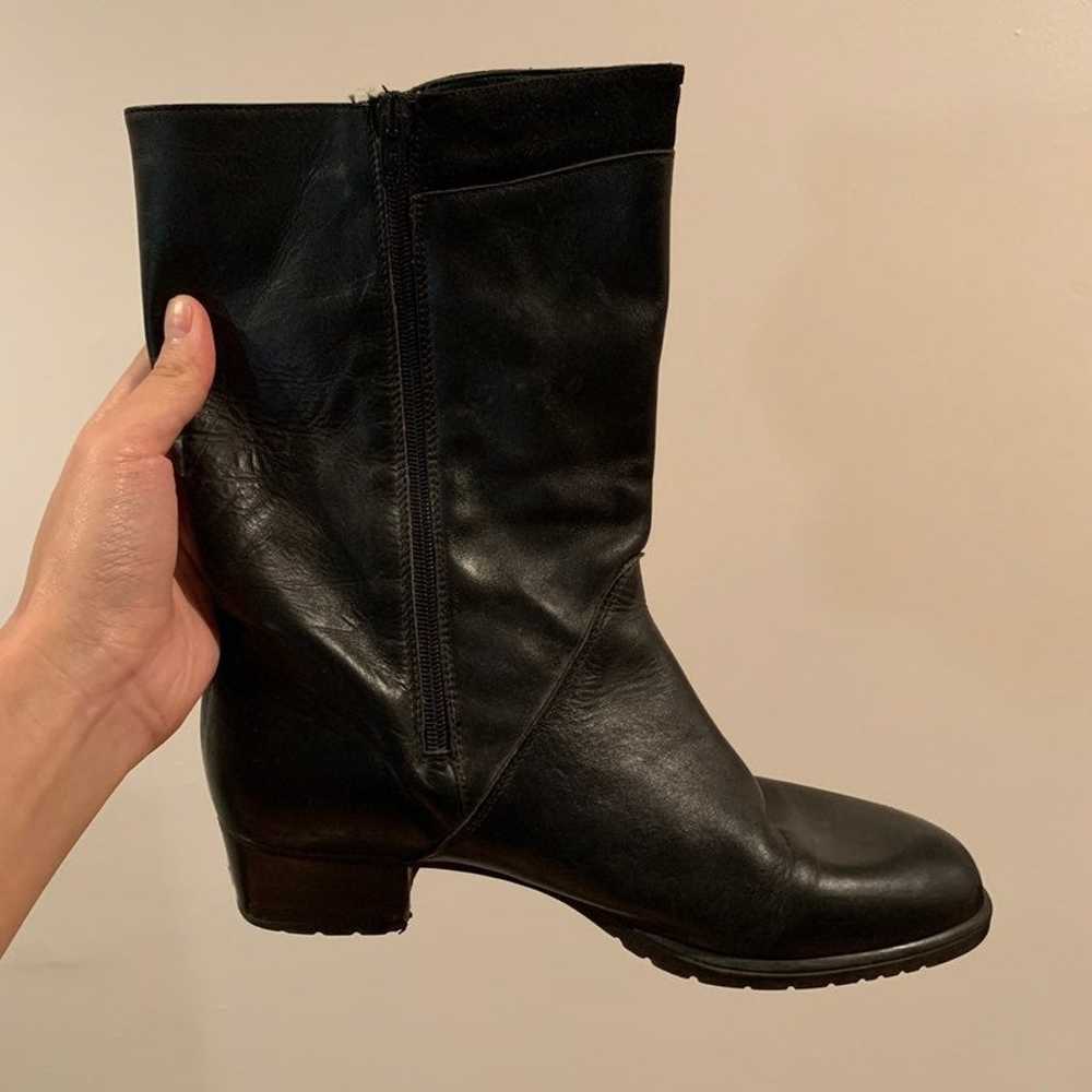 Vintage Rosetta Genuine Leather Black Boots - image 2