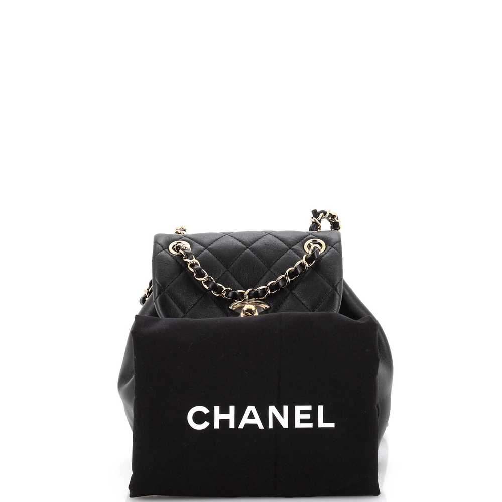 CHANEL Duma Drawstring Backpack Quilted Leather S… - image 2