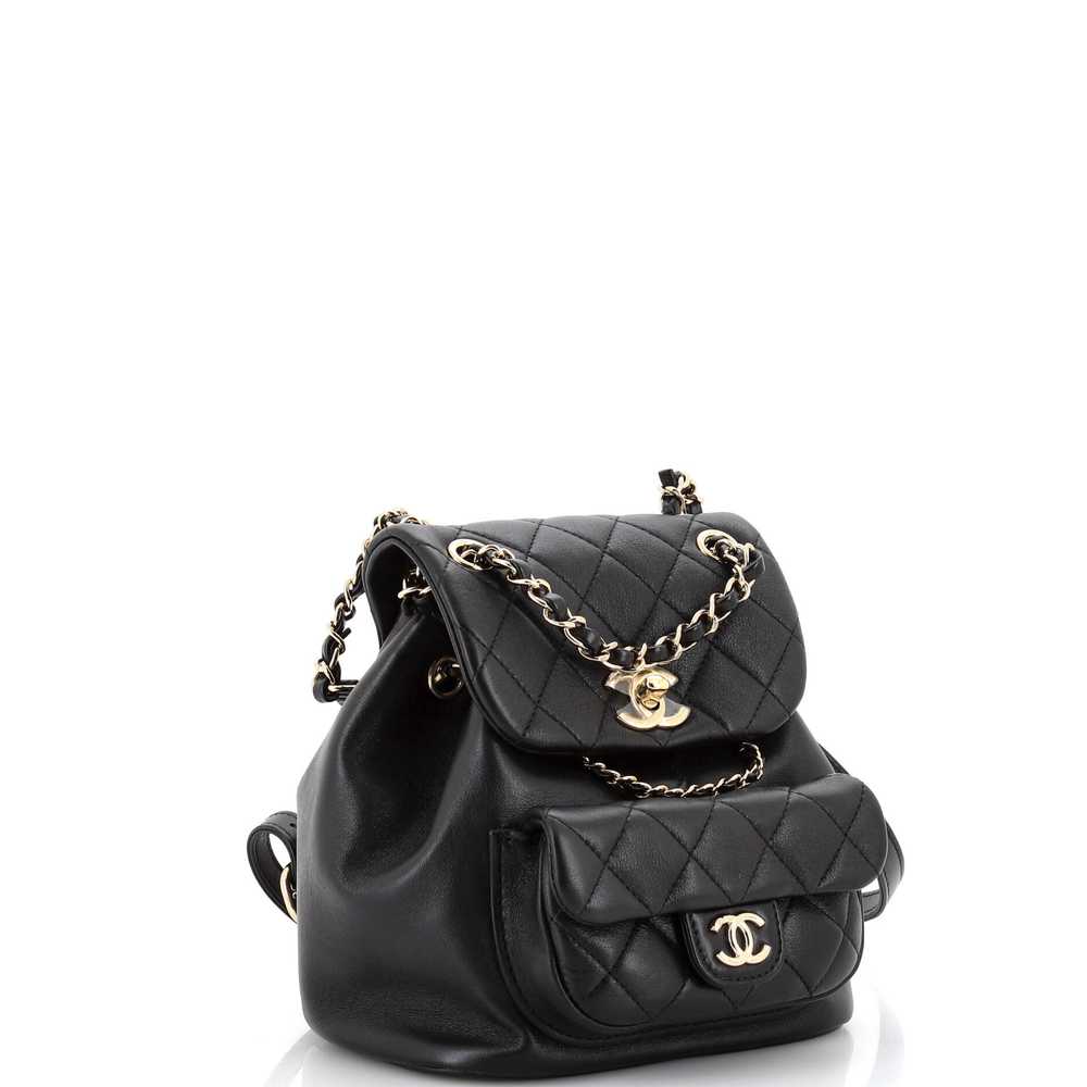 CHANEL Duma Drawstring Backpack Quilted Leather S… - image 3