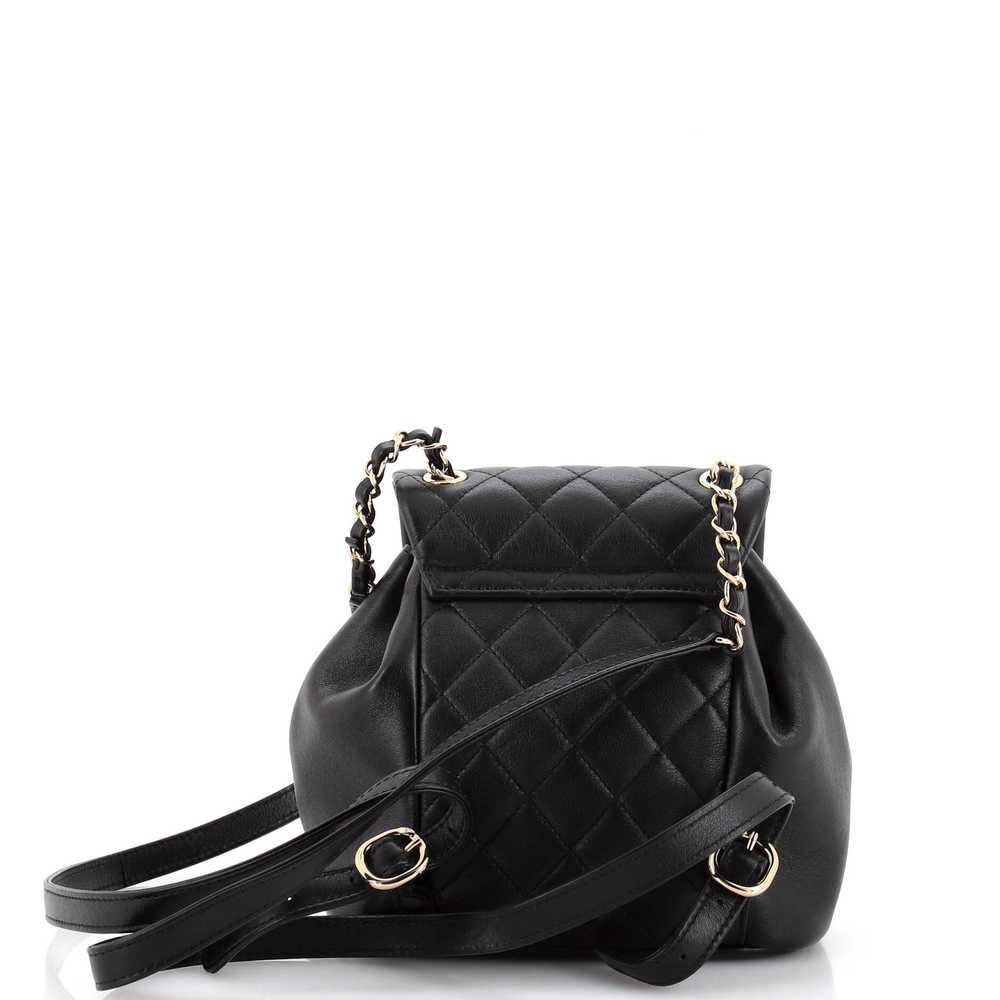 CHANEL Duma Drawstring Backpack Quilted Leather S… - image 4