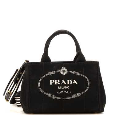 PRADA Canapa Convertible Tote Canvas Mini